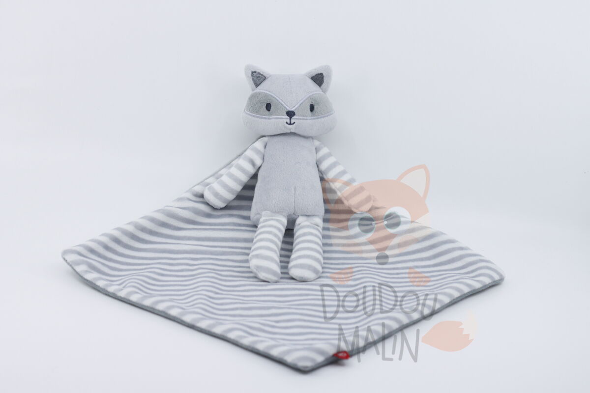 Obaïbi - plat raton laveur rayé gris blanc 30 cm 